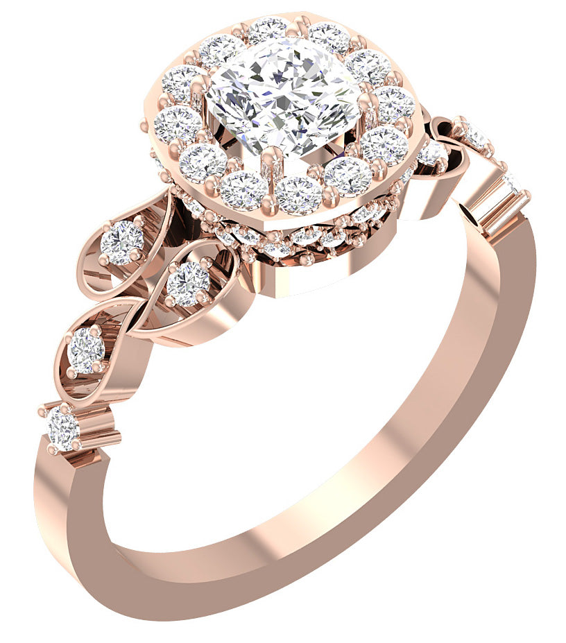 Cushion Cut Solitaire Engagement Rings 14K White Gold SI1 G 1.20 Carat Natural Diamond