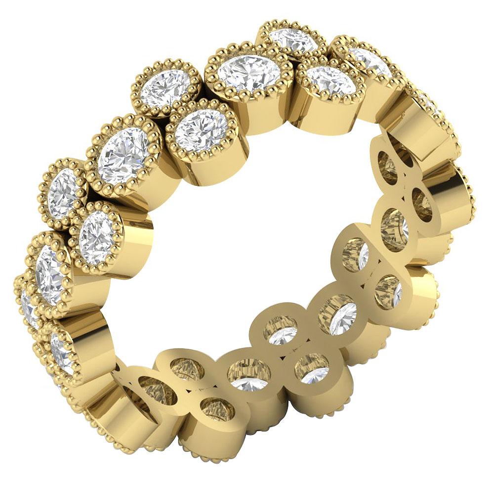 14k Rose Gold I1 G 2.75 Ct Round Diamond Eternity Anniversary Ring Bezel Set 7.15 MM