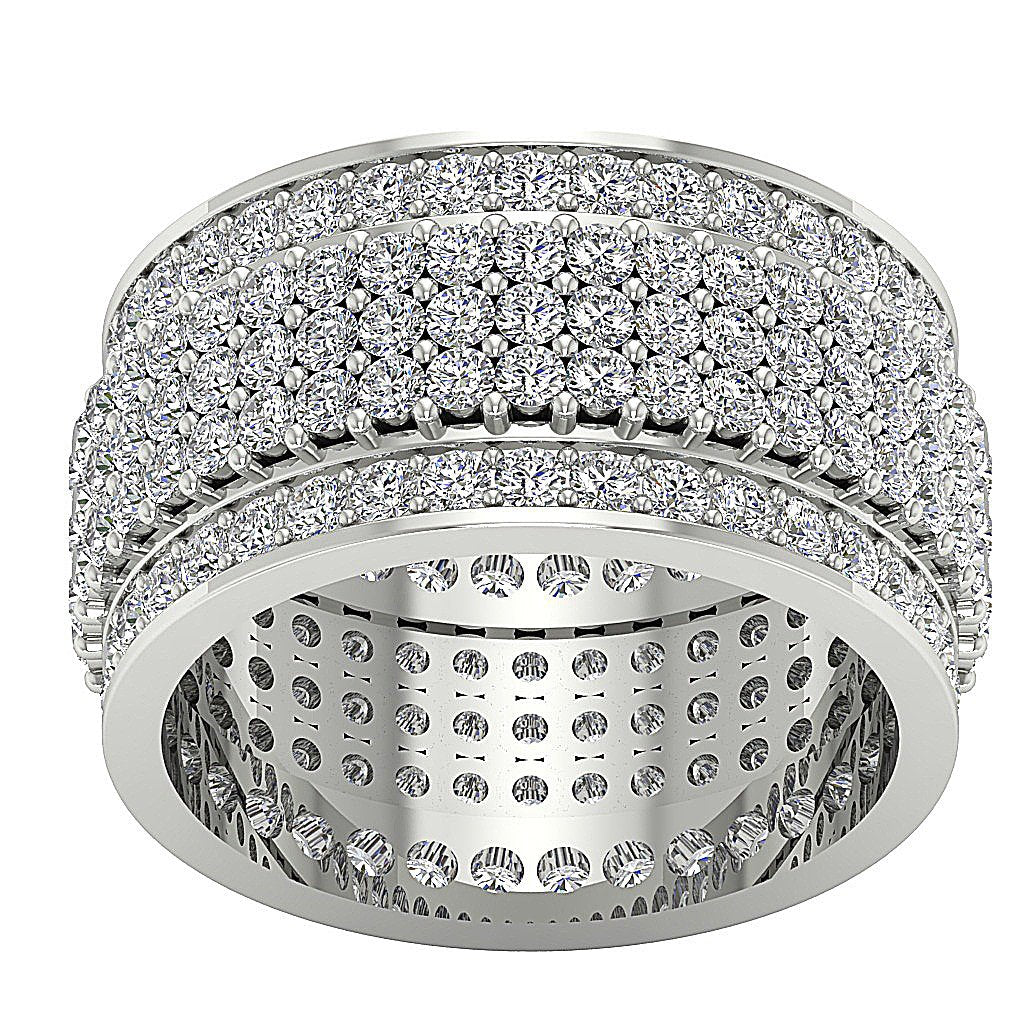 Genuine Diamond I1 G 5.50 Ct 14k White Gold Vintage Eternity Wedding Ring Prong Bezel Set