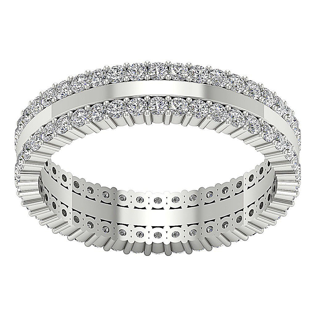 SI1 G 1.75 Ct Round Diamond 14k Solid Gold Antique Engagement Eternity Ring