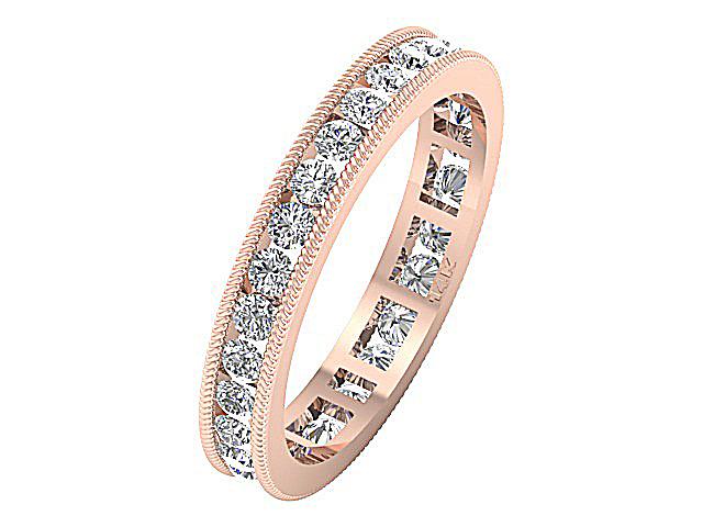 Eternity Engagement Ring Natural Diamond I1 G 1.50 Ct 14k White Gold Channel Set 3.60