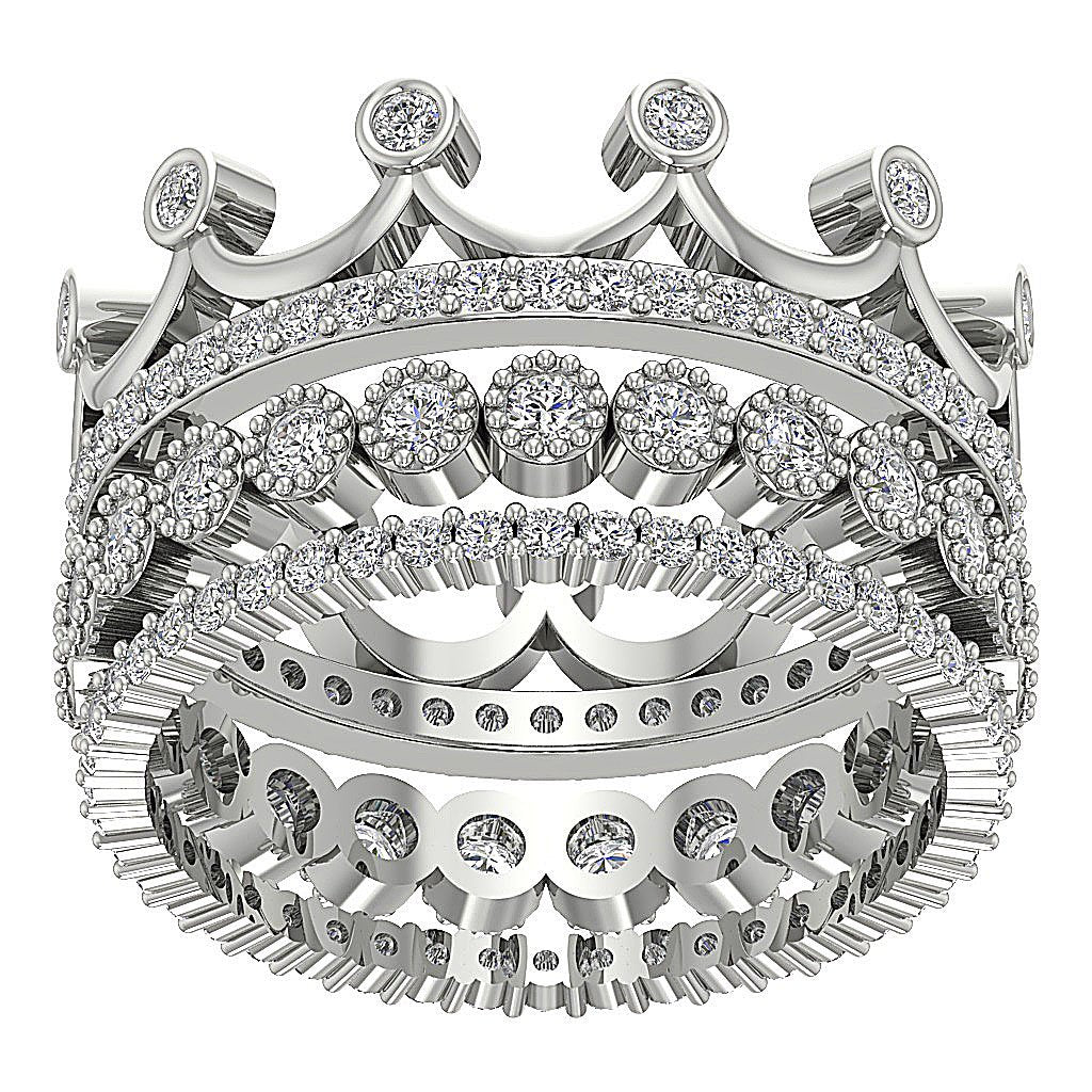 Genuine Diamond 14k White Yellow Rose Gold SI1 G 2.00 Ct Designer Eternity Wedding Ring