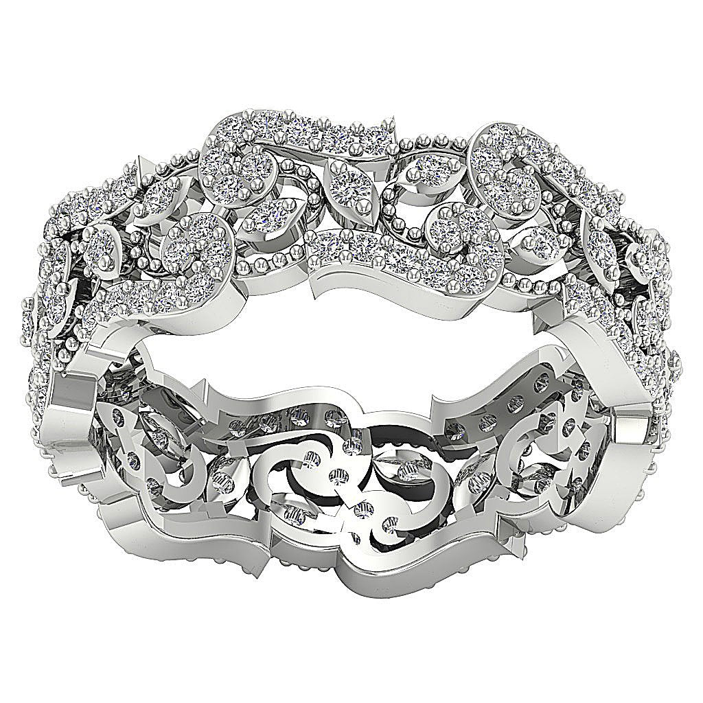 SI1 G 1.00 Ct Vintage Engagement Eternity Ring 14k Solid Gold Round Diamond