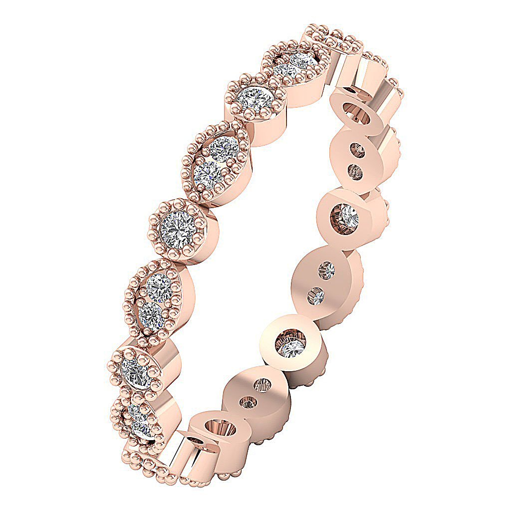 Eternity Wedding Ring I1 G 0.45 Ct Genuine Diamond Prong Bezel Set 14k Solid Gold 2.90 MM