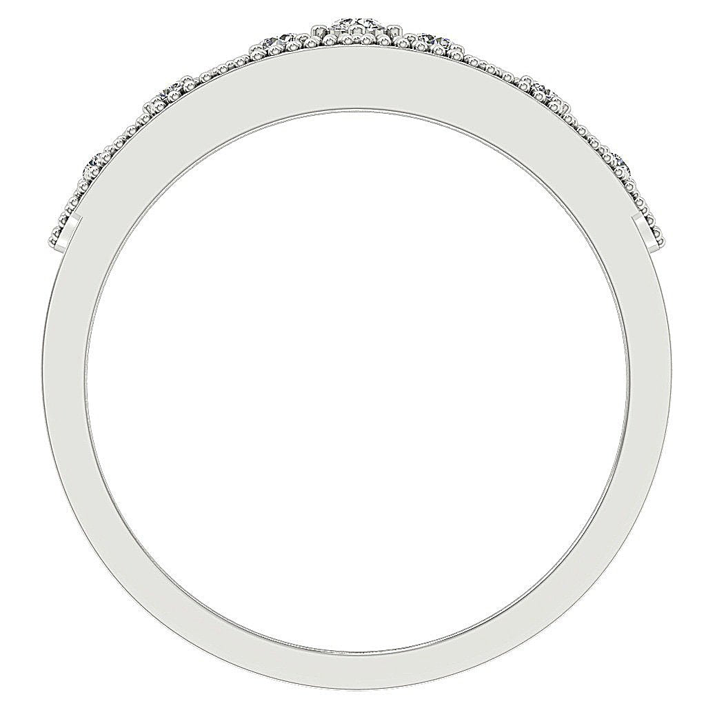 Crown Wedding Ring I1 G 0.25 Ct Genuine Diamond Prong Set 14k White Gold 7.85 MM