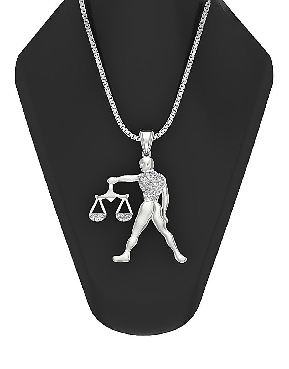 I1/SI1 0.25 Carat G Libra Zodiac Sign Pendant Necklace 14K/18K Gold Round Diamond