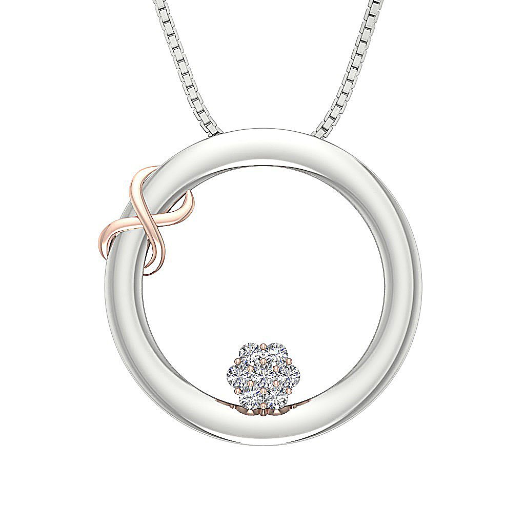 Genuine Diamonds SI1/I1 G 0.30 Carat Circle Shape Pendants 14k/18k Solid Gold