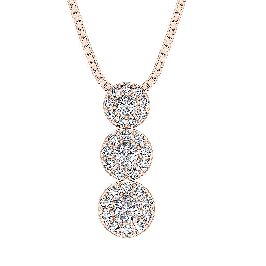 Genuine Diamonds SI1/I1 G 0.90 Carat Unique Fashion Pendants 14k/18k Solid Gold