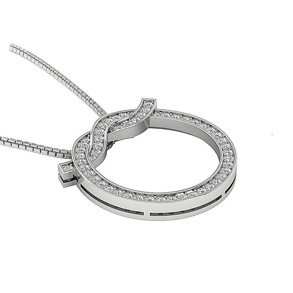 SI1/I1 G 0.60 Ct Circle Shape Pendants 14k/18k Solid Gold Round Diamonds