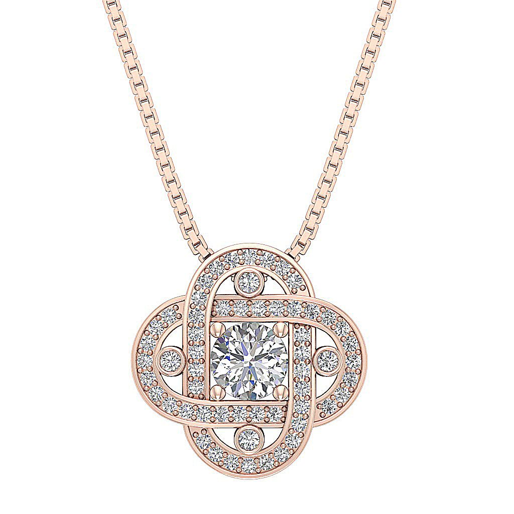 SI1/I1 G 0.85 Carat Designer Fashion Pendants Genuine Diamond 14k/18k Gold