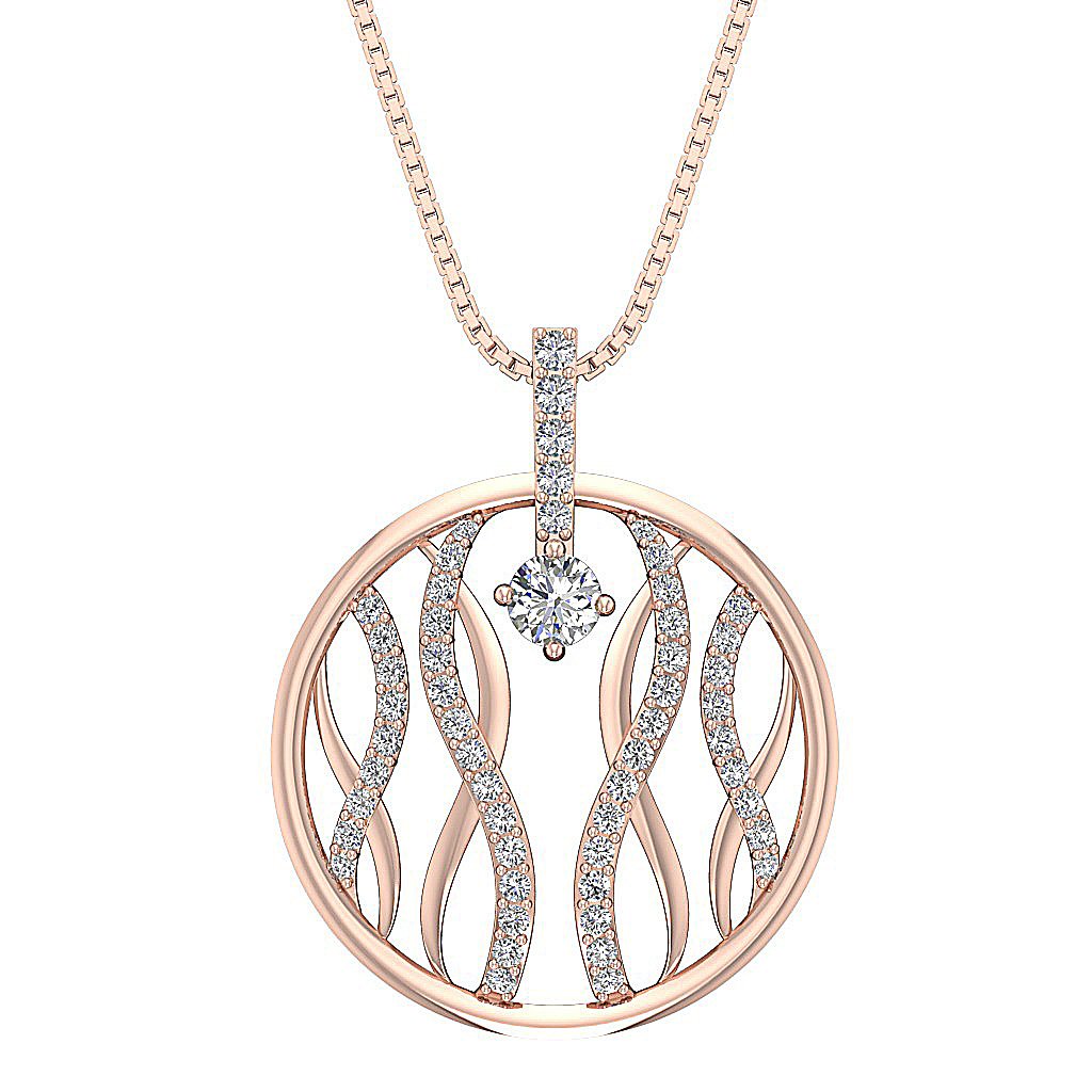 14k/18k Solid Gold Round Diamonds SI1/I1 G 1.10 Carat Unique Fashion Pendants