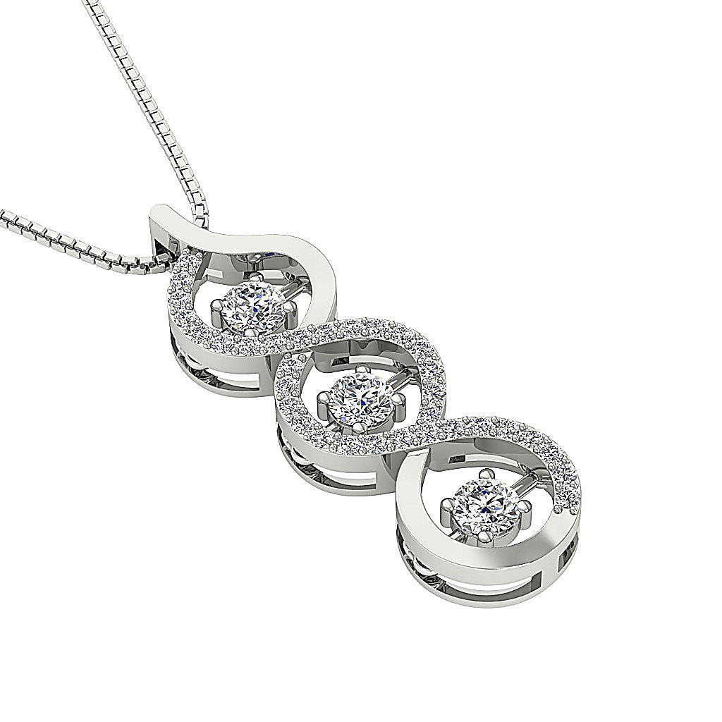 14k/18k Solid Gold Designer Fashion Pendants SI1/I1 G 1.40 Carat Round Diamond