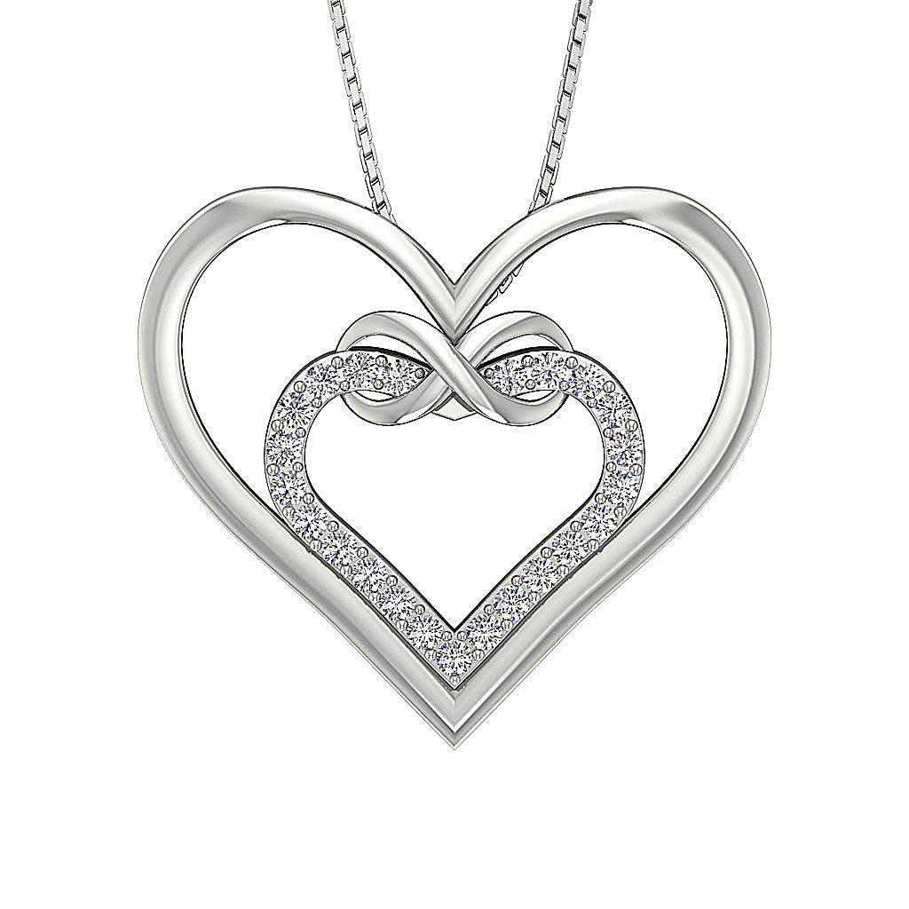 14k/18k Gold Heart Shape Pendants VVS1/VS1/SI1/I1 0.40 Carat Genuine Diamond