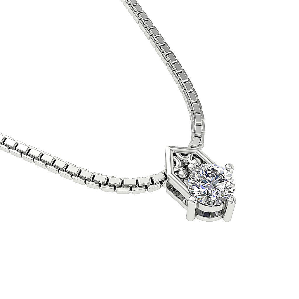 Round Diamond SI1/I1 G 0.30 Ct Unique Solitaire Pendants 14k/18k Solid Gold