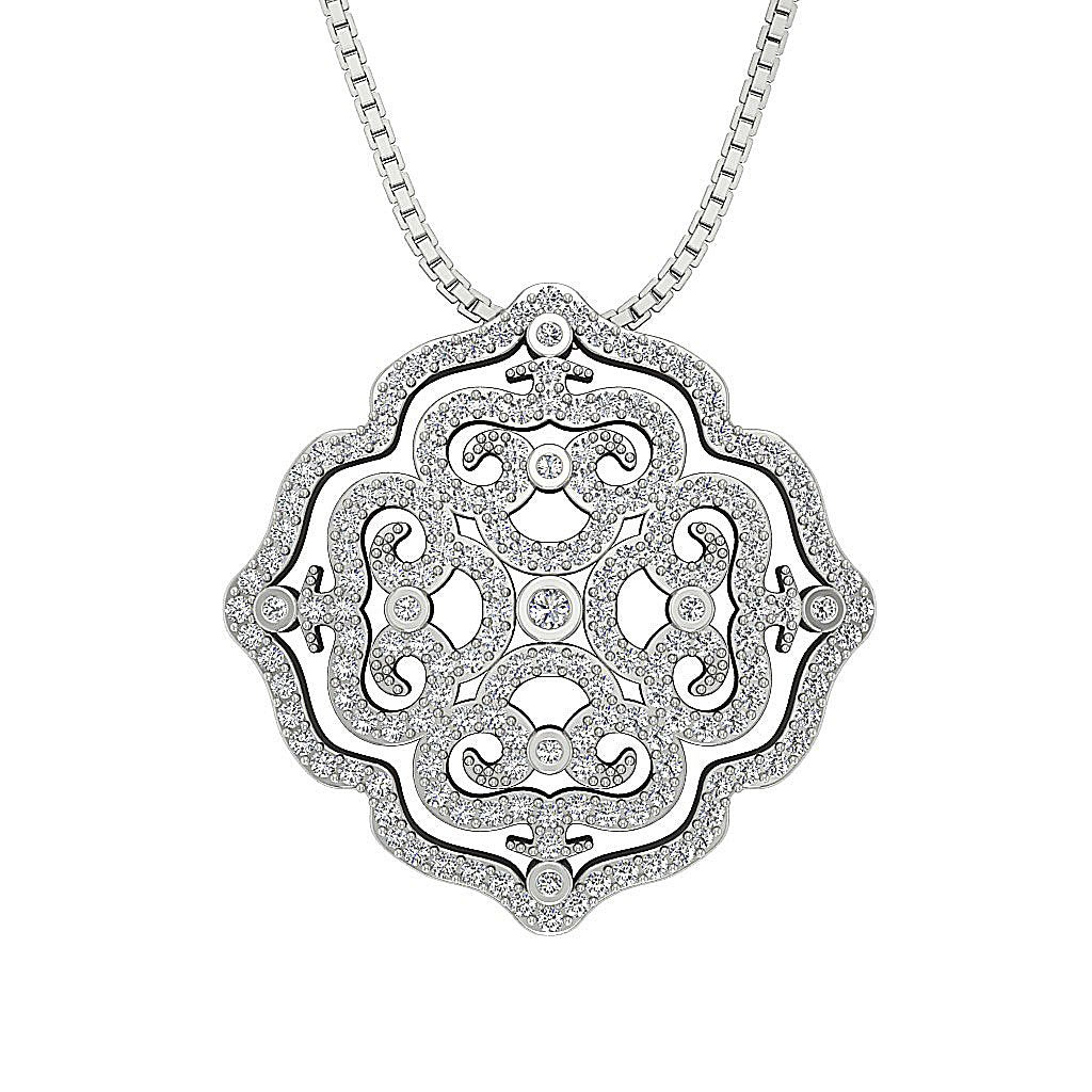 14k/18k Solid Gold Round Diamonds SI1/I1 G 1.00 Carat Antique Fashion Pendants