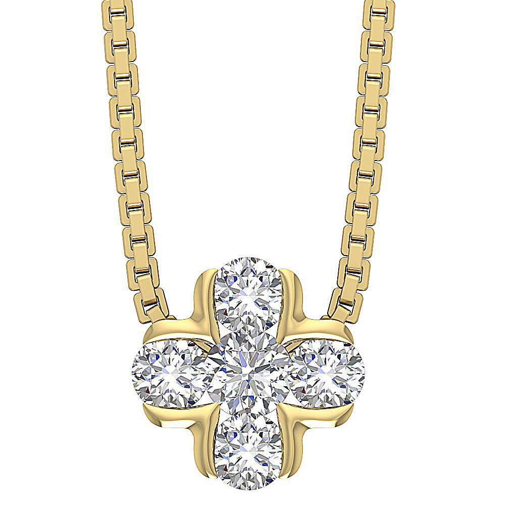 Genuine Diamonds SI1/I1 G 0.41 Carat Vintage Fashion Pendants 14k/18k Solid Gold