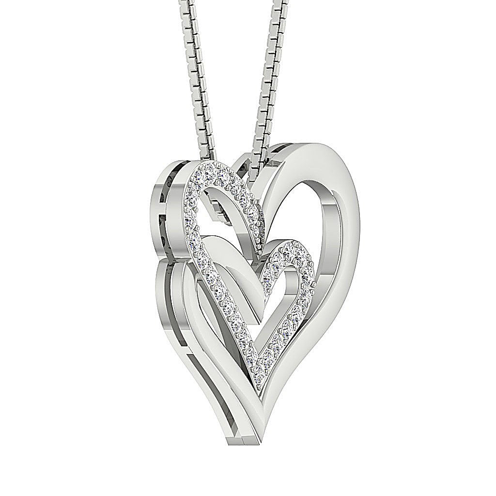 Heart Shape Pendants SI1/I1 G 0.50 Ct Natural Diamonds 14k/18k Solid Gold