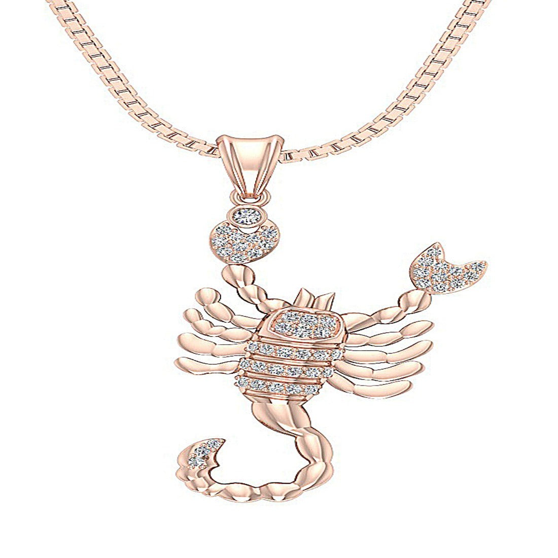 I1/SI1 G 0.25 Carat Zodiac Scorpio Sign Pendant Necklace Natural Diamond 14K/18K Gold
