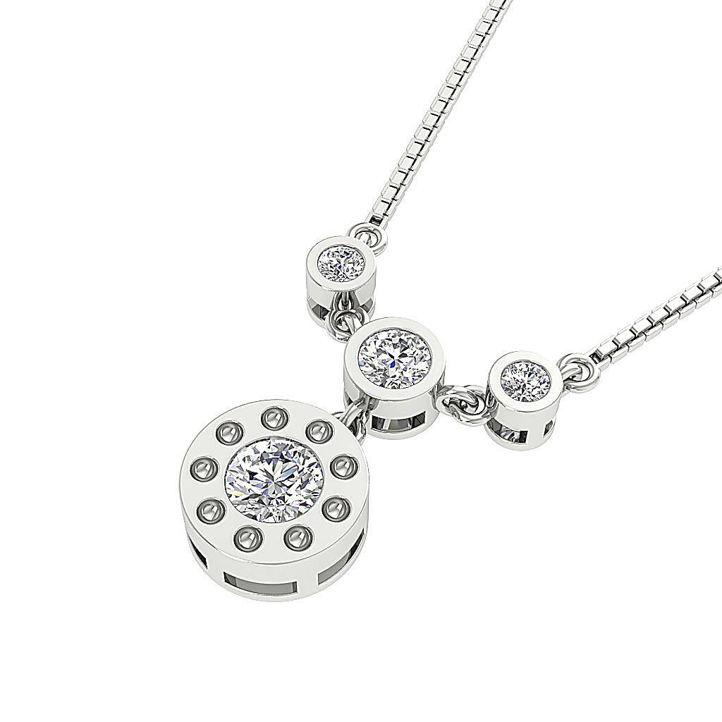 14k/18k Solid Gold Round Diamond Vintage Fashion Pendants SI1/I1 G 0.55 Carat