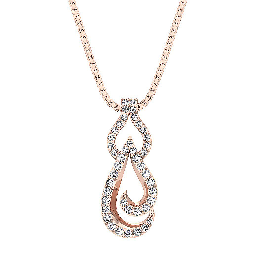 14k/18k Solid Gold Vintage Fashion Pendant SI1/I1 G 0.25 Carat Genuine Diamond