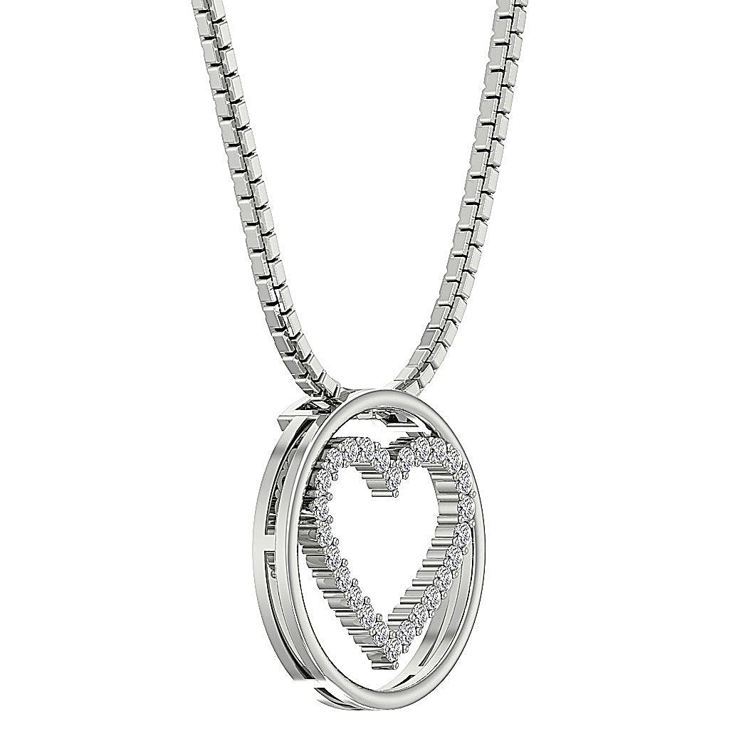 14k/18k Rose Gold Circle of Love Engagement Pendant Natural Diamond SI1/I1 G 0.30 Ct Prong Set