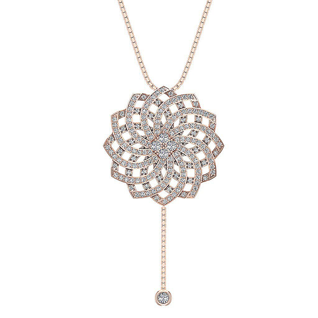 Round Diamond 14k/18k Solid Gold Designer Fashion Pendant SI1/I1 G 1.10 Carat