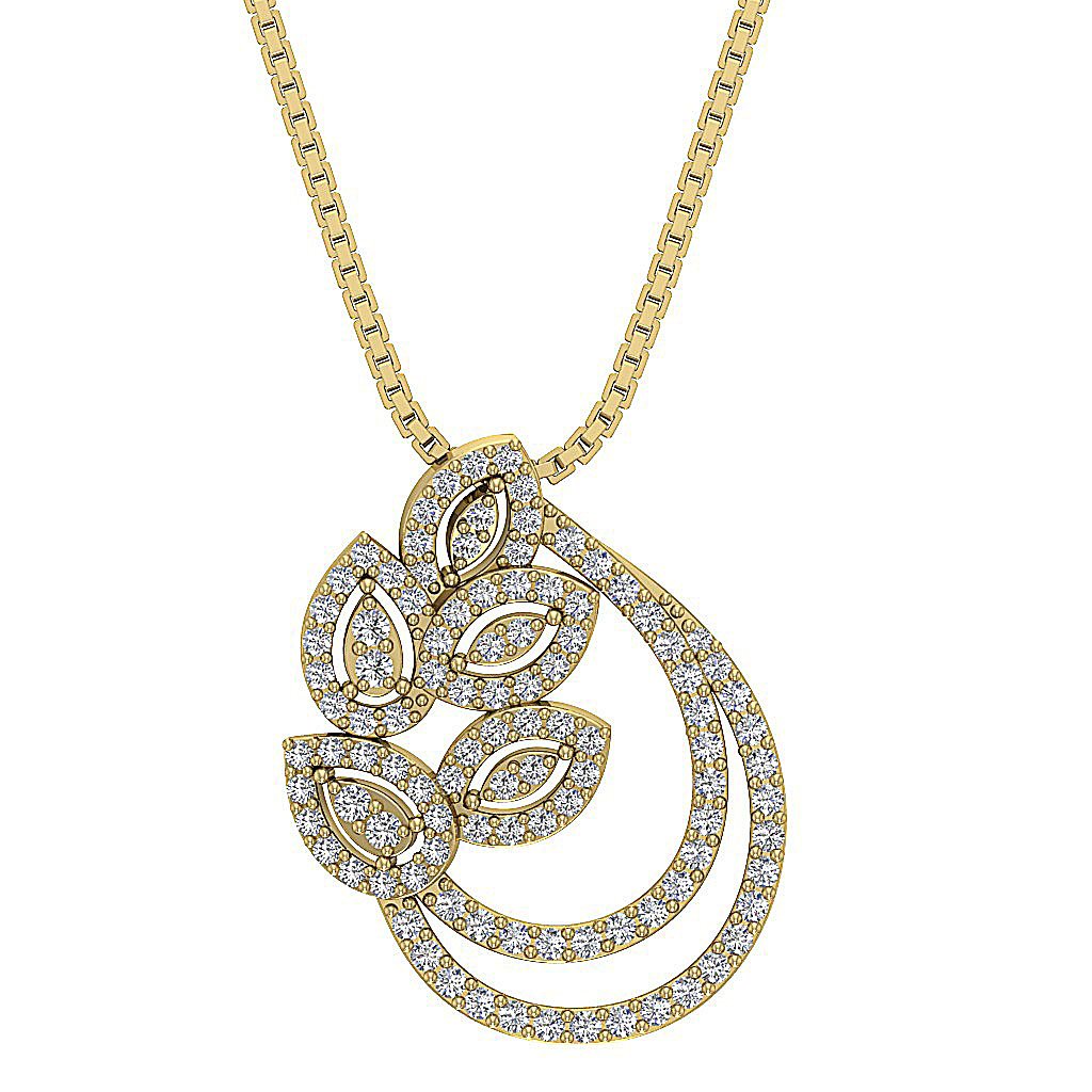 Vintage Fashion Pendant SI1/I1 G 0.60 Carat Genuine Diamond 14k/18k Solid Gold