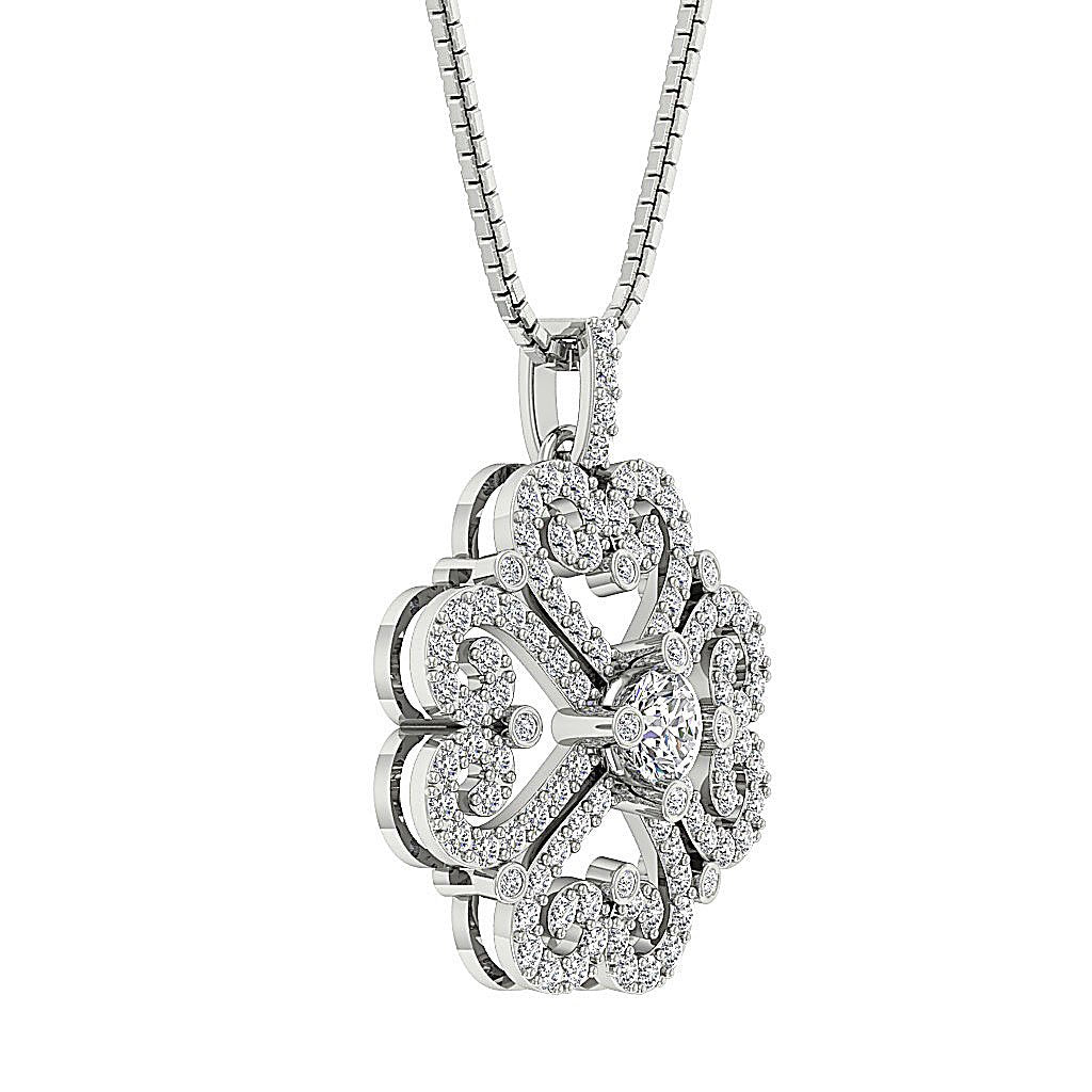 Designer Fashion Pendants VS1/SI1/I1 1.35 Carat Genuine Diamond 14k/18k Gold