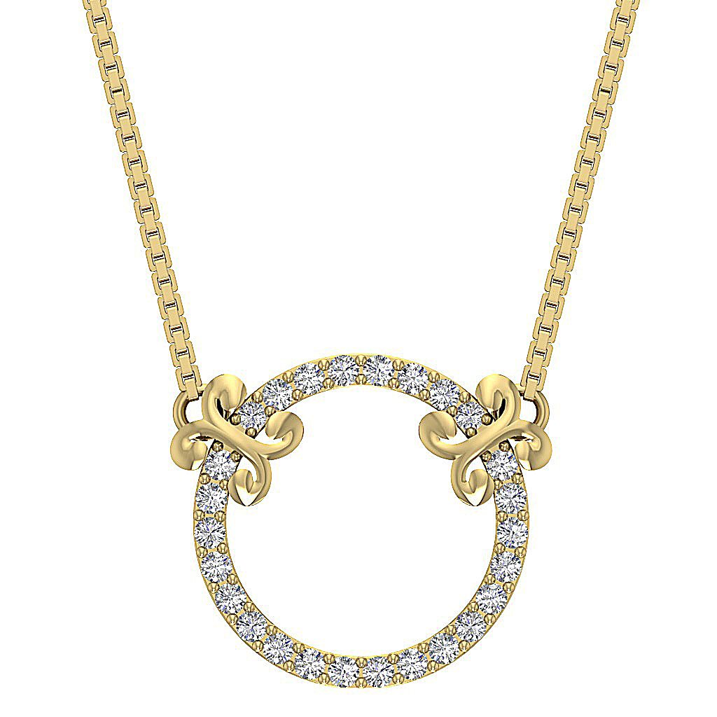 14k/18k Solid Gold Vintage Fashion Pendant SI1/I1 G 0.40 Carat Natural Diamond