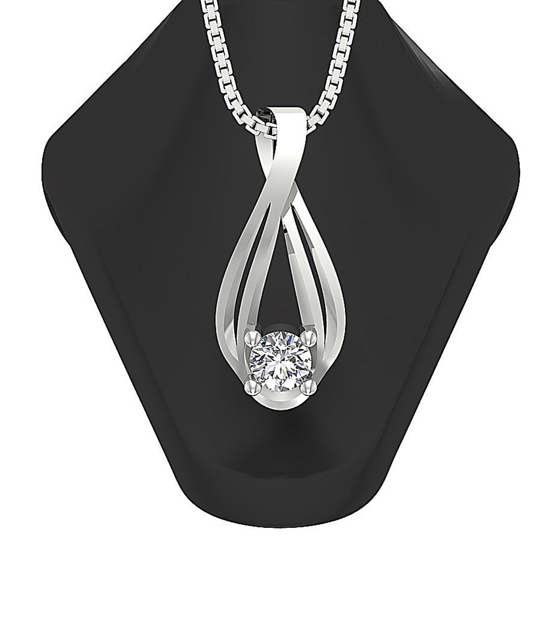 VS1/SI1/I1 0.30 Ct Round Diamond 14k/18k Gold Designer Solitaire Pendants