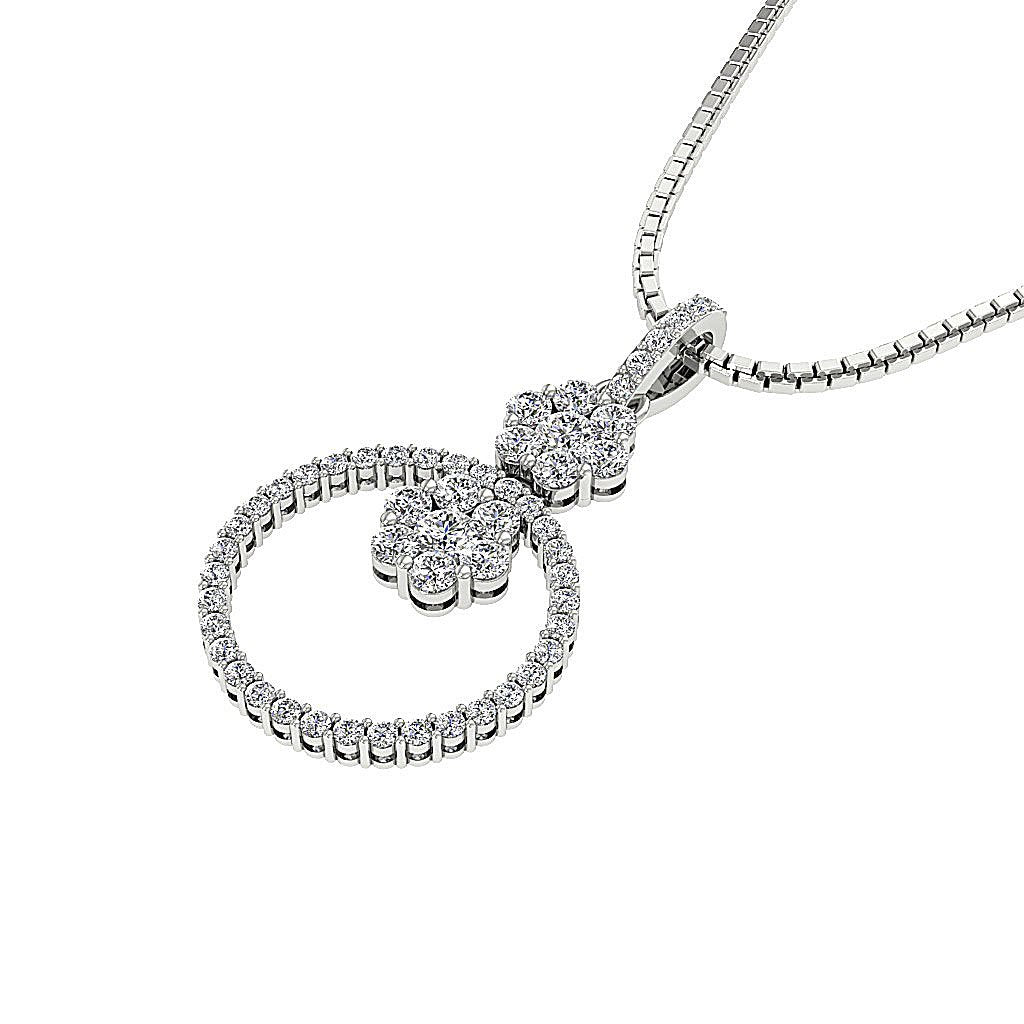 SI1/I1 G 1.30 Carat Designer Fashion Pendants Round Diamond 14k/18k Solid Gold