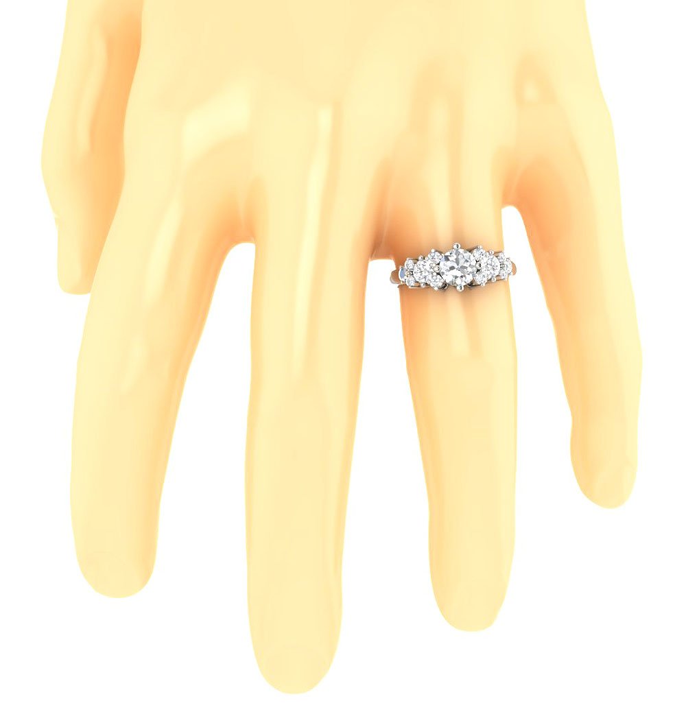 Designer Anniversary Ring Round Diamond SI1 G 1.35 Ct 14k Solid Gold Prong Set 7.50 MM