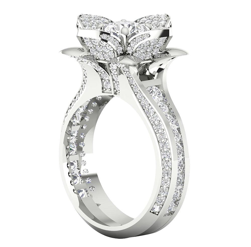 I1 G 2.75 Carat Designer Unique Solitaire Ring Natural Diamond 14k Solid Gold