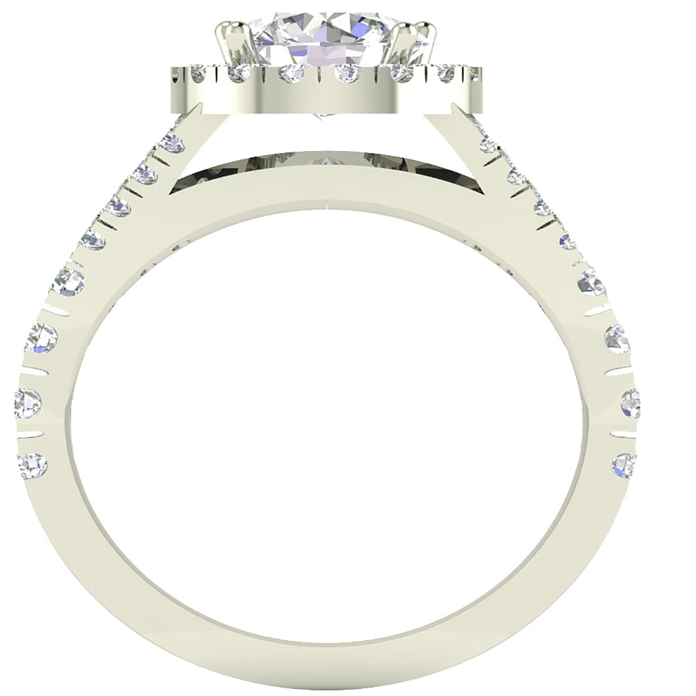 Split Shank Solitaire Halo Engagement Anniversary Ring I1 G 2.30 Ct Natural Diamond 14K White Yellow Rose Gold