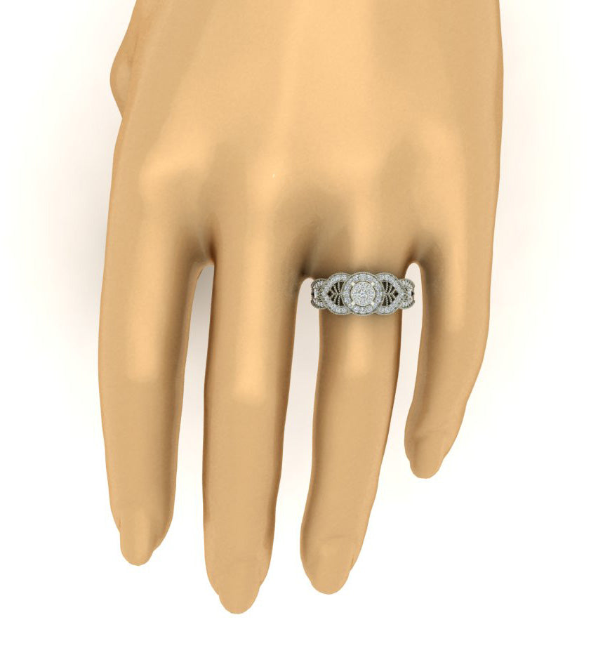Diamond For Good Halo Engagement Wedding Band Round Cut I1 G 0.70 Carat 14K Gold