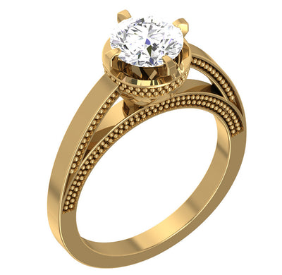 1.25 carat Big Single Solitaire Diamond Ring Round Cut I1 G 14K Gold Prong Set