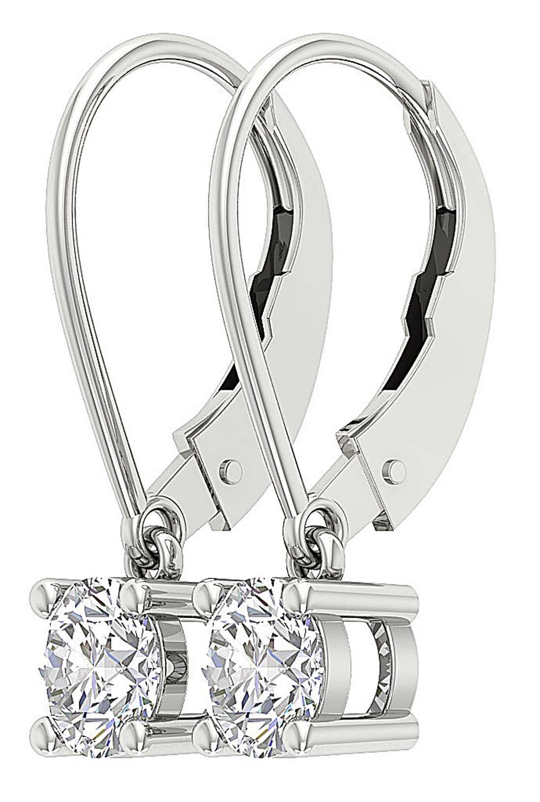 The Tucker 14K White Yellow Rose Gold Natural Diamond Solitaire Stud Earring 5.80 MM
