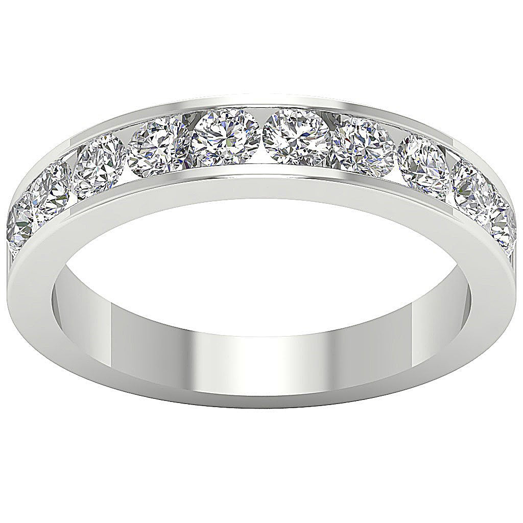 Designer Wedding Ring VS1 E 1.20 Ct Natural Diamond Channel Set 4.30MM