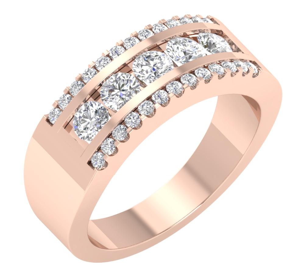 14k Solid Gold Round Diamond SI1/I1 G 1.75 Ct Unique Mens Wedding Ring
