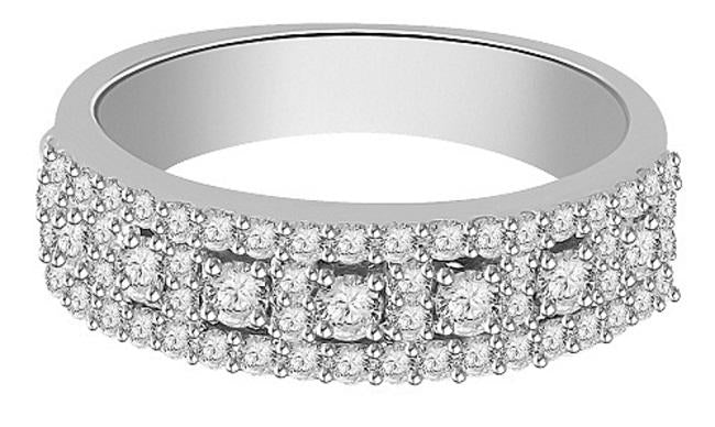 I1 G 0.60 Ct Designer Engagement Ring Natural Diamond 14k White Yellow Rose Gold Prong Pave Set