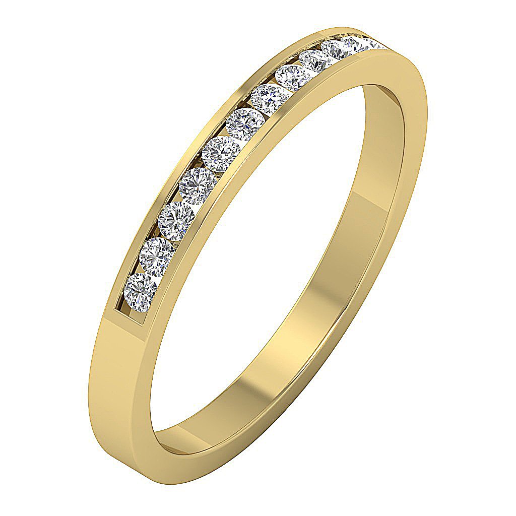 14k Rose Gold Designer Eternity Anniversary Ring I1 G 0.30 Ct Round Diamond Channel Set