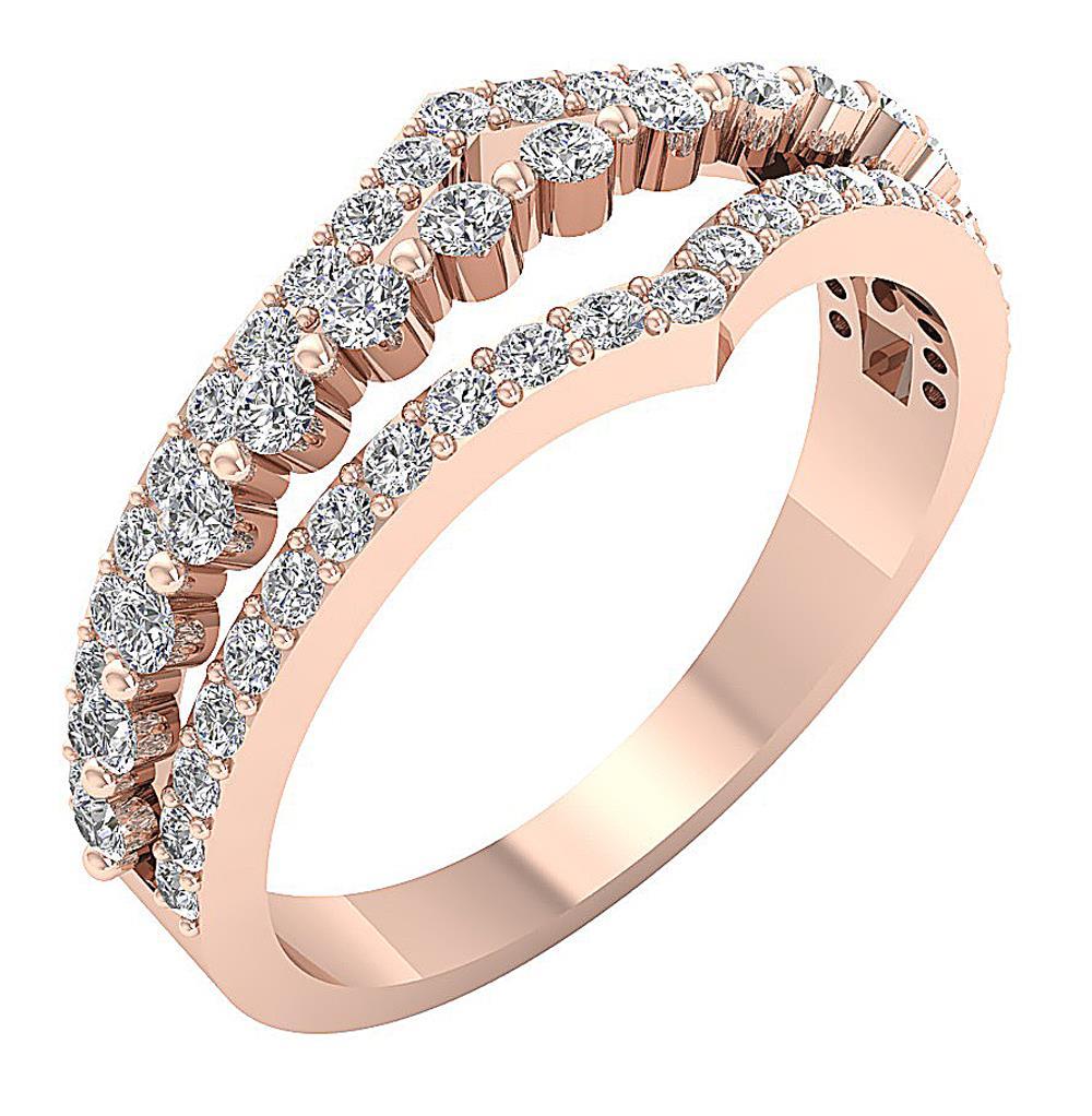 Split Shank Designer Anniversary Ring SI1 G 0.80 Ct Natural Diamond 14K Solid Gold