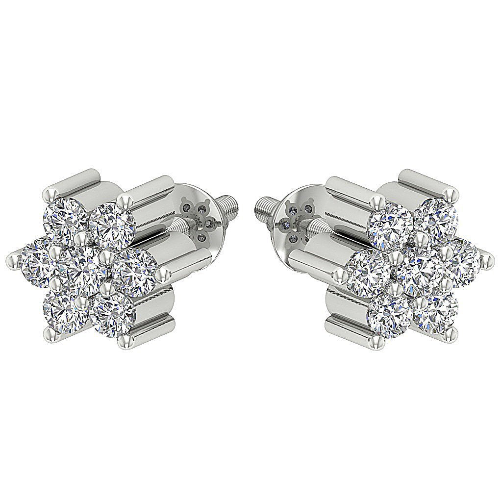14k/18k White Yellow Rose Gold Solitaire Studs Engagement Earrings Natural Diamond VVS1/VS1/SI1/I1 0.25 Ct Prong Set