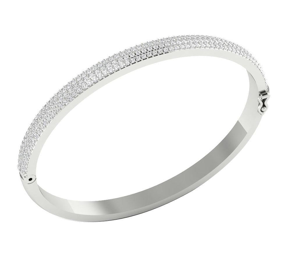 Diamond Bangles Round Diamonds VVS1/VS1/SI1/I1 2.10Ct 14k/18k White Yellow Rose Gold