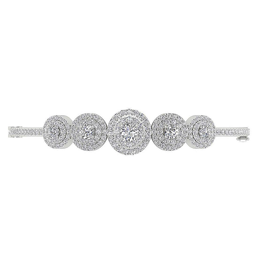 Diamond Bangles 14k/18k White Yellow Rose Gold VS1/SI1/I1 3.50Ct Natural Diamonds