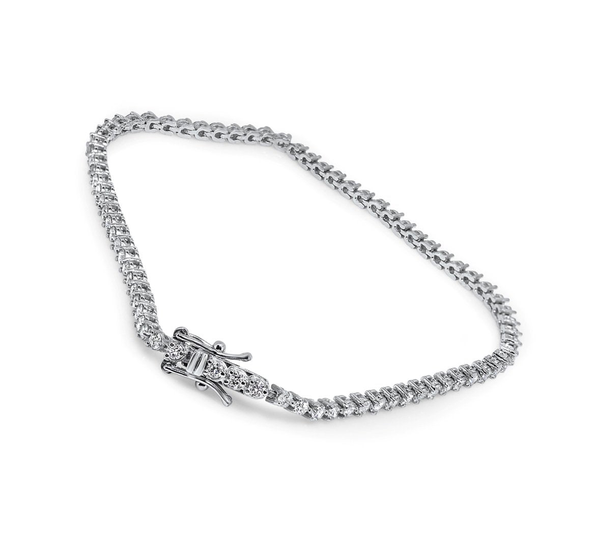 VS1/SI1/I1 14k Solid Gold G 2.50Ct Tennis Bracelet Natural Diamonds Prong Set 7.00Inch