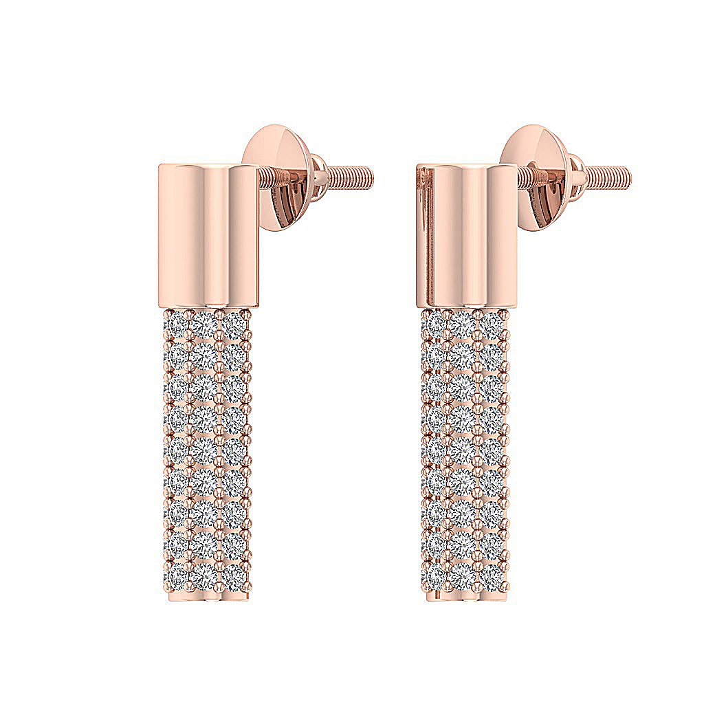 Fashion Anniversary Earrings Round Diamond VVS1/VS1/SI1/I1 G 0.40 Ct 18k/14k Solid Gold Prong Set
