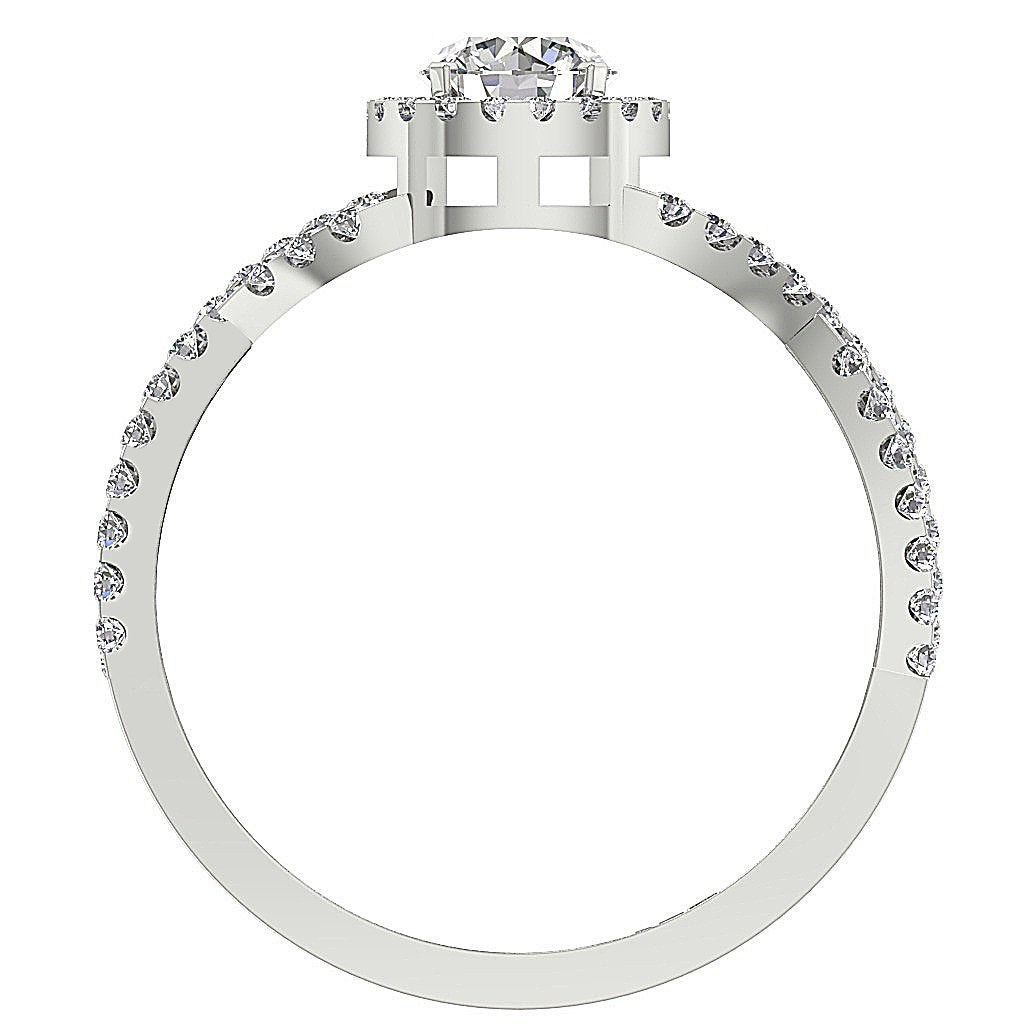 14K White Gold Solitaire Accent Round Diamond Anniversary Ring SI1 G 1.10 Ct Prong Set