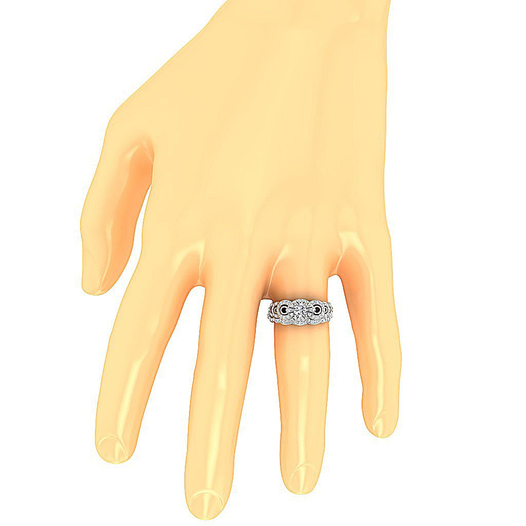 Diamond For Good Jewelers Wedding Bands Set SI1 G 0.80 Carat Round Diamond 14K Gold