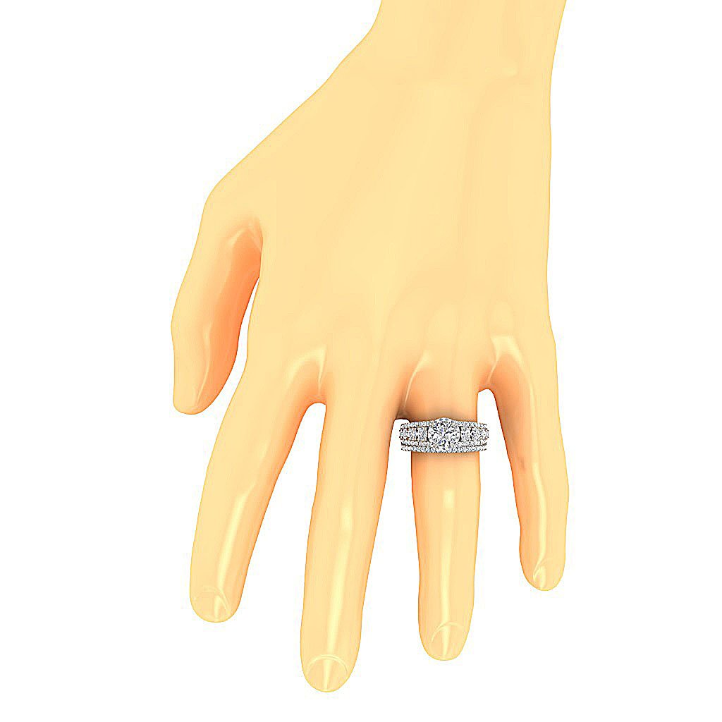 Genuine Diamond 14K Solid Gold Bridal Wedding Ring Prong Set I1 G 3.05 Carat 8.90 MM
